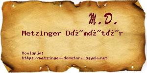 Metzinger Dömötör névjegykártya